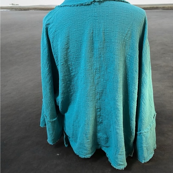 Umgee Green Open-Front Cardigan Sweater - Picture 3 of 5
